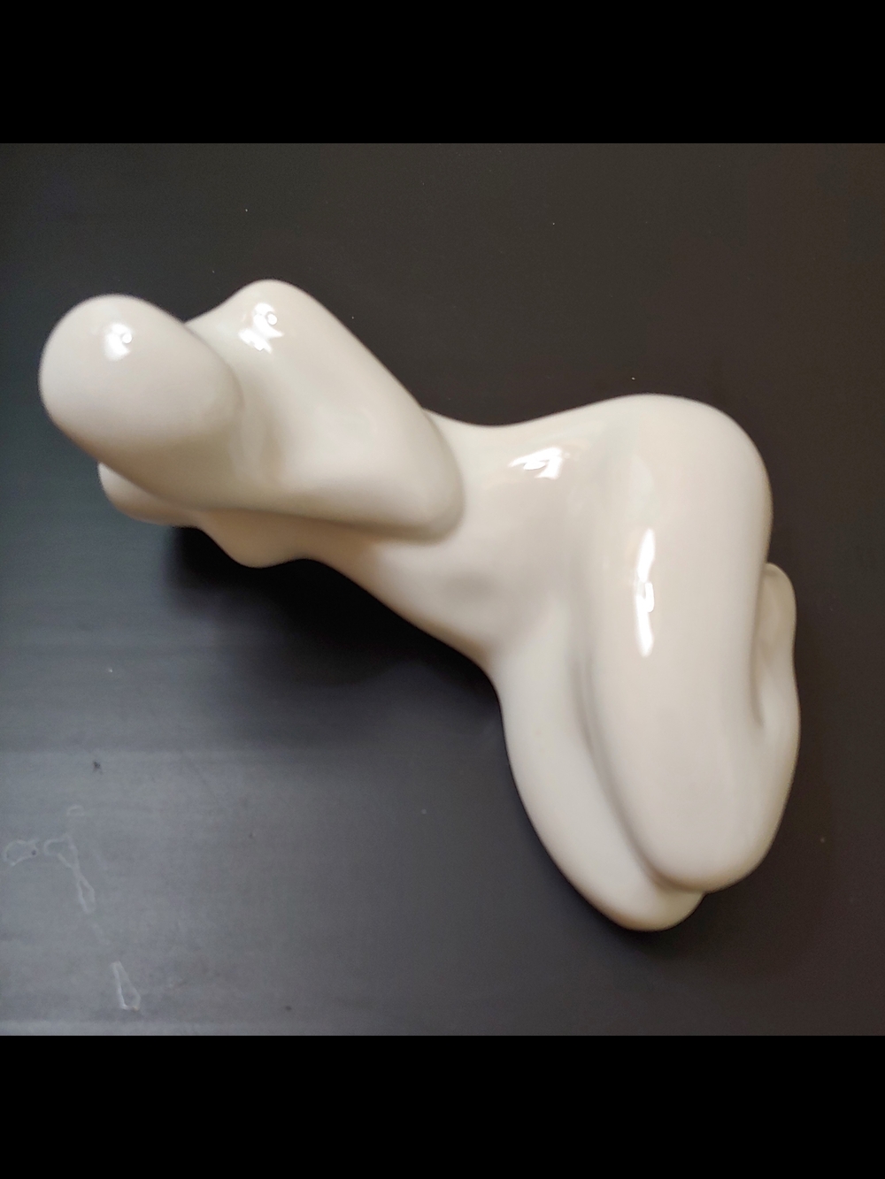 Royal Doulton Glossy Cream Abstract Reclining Sculpture